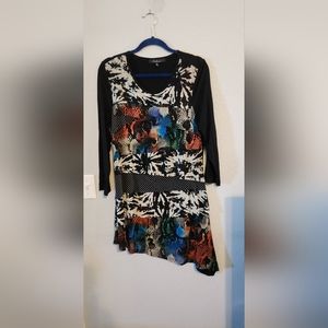 Calessa Size Large Asymmetrical Dress With Snake Print